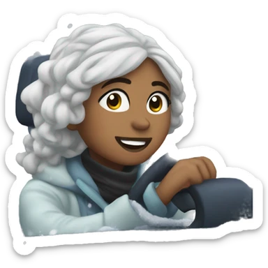 Elaina driving in snow sticker