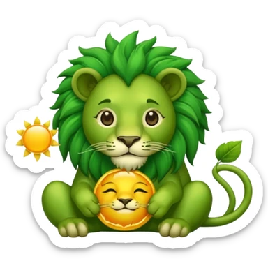 Alchemist style green lion eating sun sticker