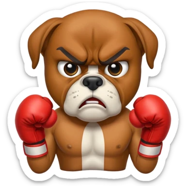 angry boxer  sticker