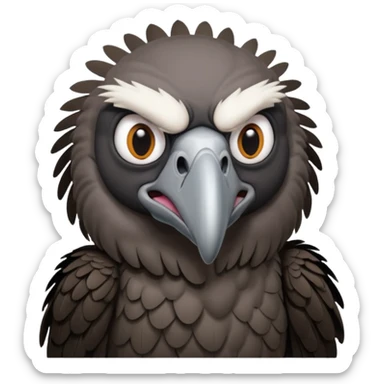 Old black angry  vulture looking to front sticker