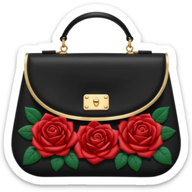 Multicolor Dolce and Gabbana black  gold, red roses, clutch bag sticker