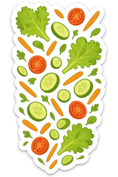 insalata che cade verticalmente sticker
