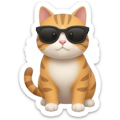 Cat wearing sunglasses sticker