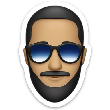 Muslim men with sunglasses take Tunisie flag sticker