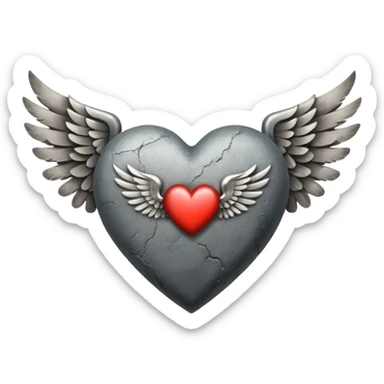 grisgray heart with wings sticker