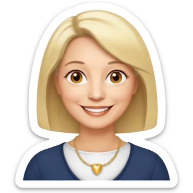 FEMME 60 ANS CHEVEUX CARRé blonds yeux marrons sourrir sticker