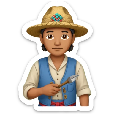mayan farmer working sticker