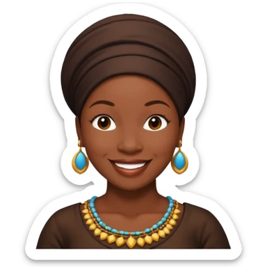 India Arie with dark brown hair sticker