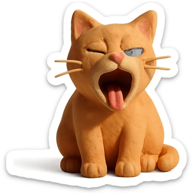 cat yawning but with a sly side-eye sticker