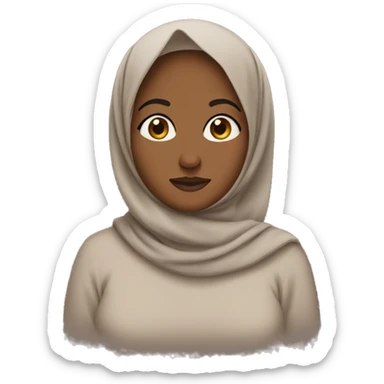 brown skinned emoji shrugging with flowy hijab style sticker