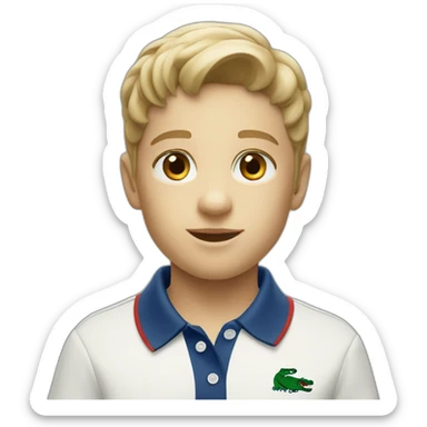 Kid with lacoste polo sticker