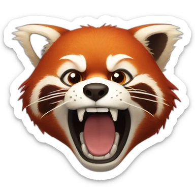Angry red panda sticker