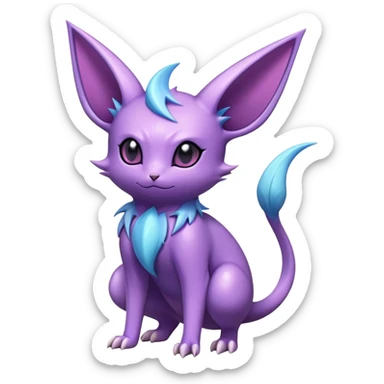 Cool Edgy Cute Shiny Ethereal Noibat-Espeon-Nidorino-hybrid  full body sticker