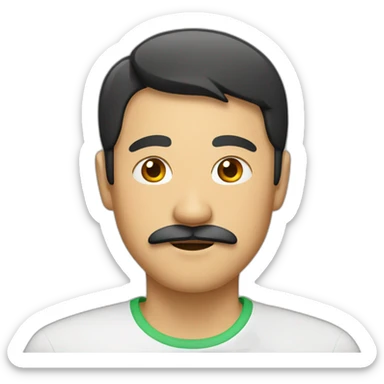 Asian man with moustache sticker