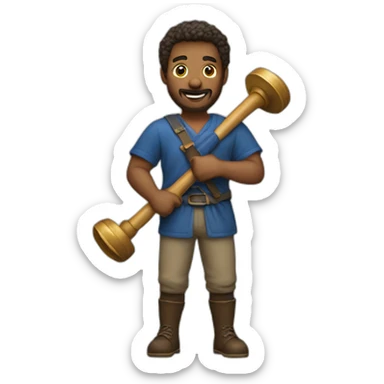 men with a macebell sticker