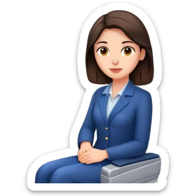 Brunette sitting in airplane seat sticker