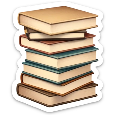 Stack of books with beige gradient colors sticker