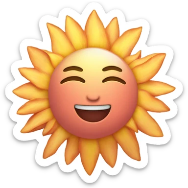 Peach shaped sun sticker