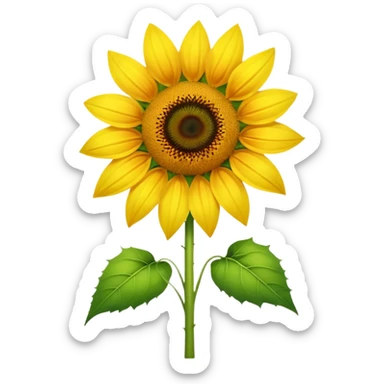 A bright, realistic sunflower with vivid yellow petals and a detailed center. The stem is extremely long, thin, and vibrant green, stretching vertically and occupying most of the image. Natural style, soft lighting, simple background to highlight the flower’s tall, slender shape. sticker