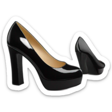 •Black Patent Leather Daffodile Platform Heels sticker