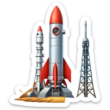 rocket on a cosmodrome sticker