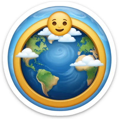 an emoji that circular like the emoji of earth but withh the representation of heaven/sky/aethenum sticker