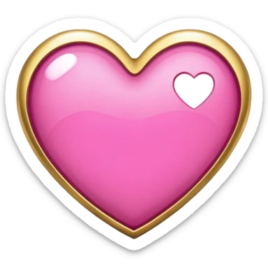 Heart pink with gold sticker