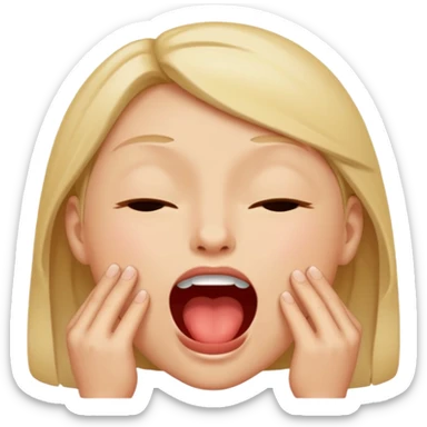 Biting lip in ecstasy  sticker