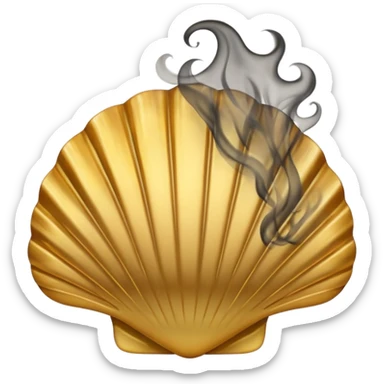 Gold shell with smoke coming out  sticker