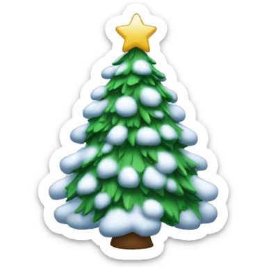snow christmas tree sticker