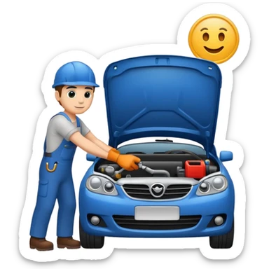 mechanic fixing car sticker