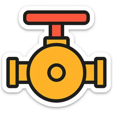 football valve, close-up, simple, clear details sticker