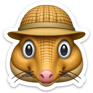 Armadillo face with incognito hat sticker