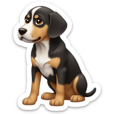 cachorro comendo mamão sticker