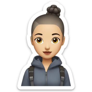 Buzz cut asian girl with buzzcut afrolatino man sticker