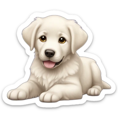 White fluffy Labrador puppy sticker