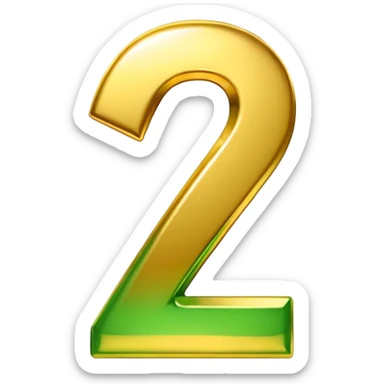number 7 in golden and green shadows sticker