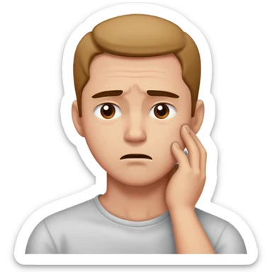 guy grabbing his neck and looking upset sticker