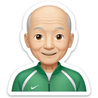 Oh Il-nam:  Age: 70s
Appearance: A frail old man with short gray bald hair, deep wrinkles, and a kind-looking smile.
Outfit: Green player tracksuit  sticker