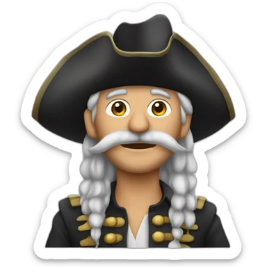 Pirata viejo con perico sticker
