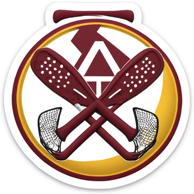 Gunpowder lacrosse club logo maroon and yellow  sticker