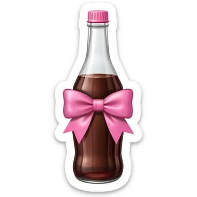 dr pepper bottle with a pink bow on top sticker