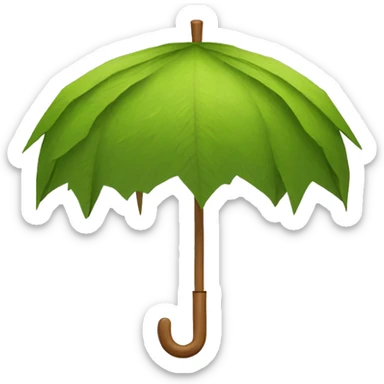 Wooden leaf umbrella sticker