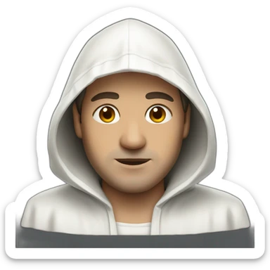 man with white robes and hoods sticker