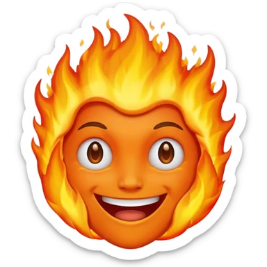 Make it look like a normal emoji just with burning head🙂🔥 sticker