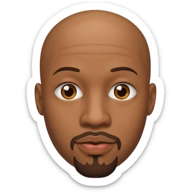 Black ball head man with goatee kissy sticker