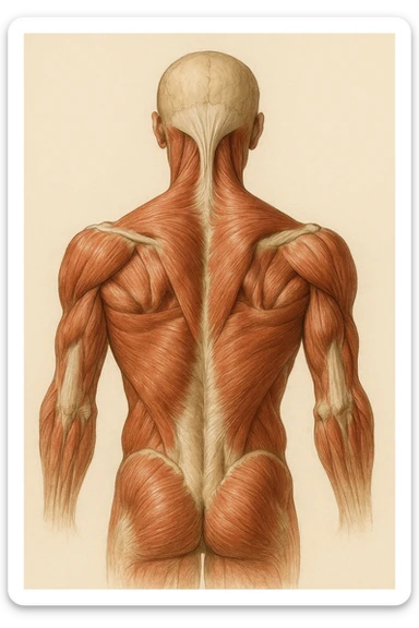 dorso pre tensionato attivo anatomicamente su sfondo isolato sticker