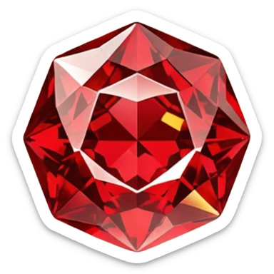 ruby with gold sticker