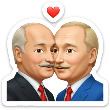 lukashenko and putin kiss sticker