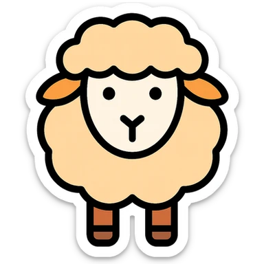 colored sheep icon sticker